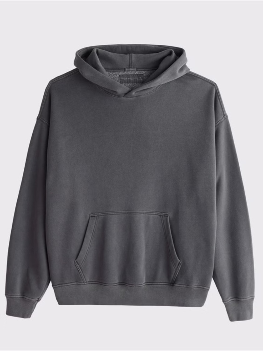 Mens Abercrombie & Fitch Oversized Essential Popover Hoodie - Dark Grey Size L